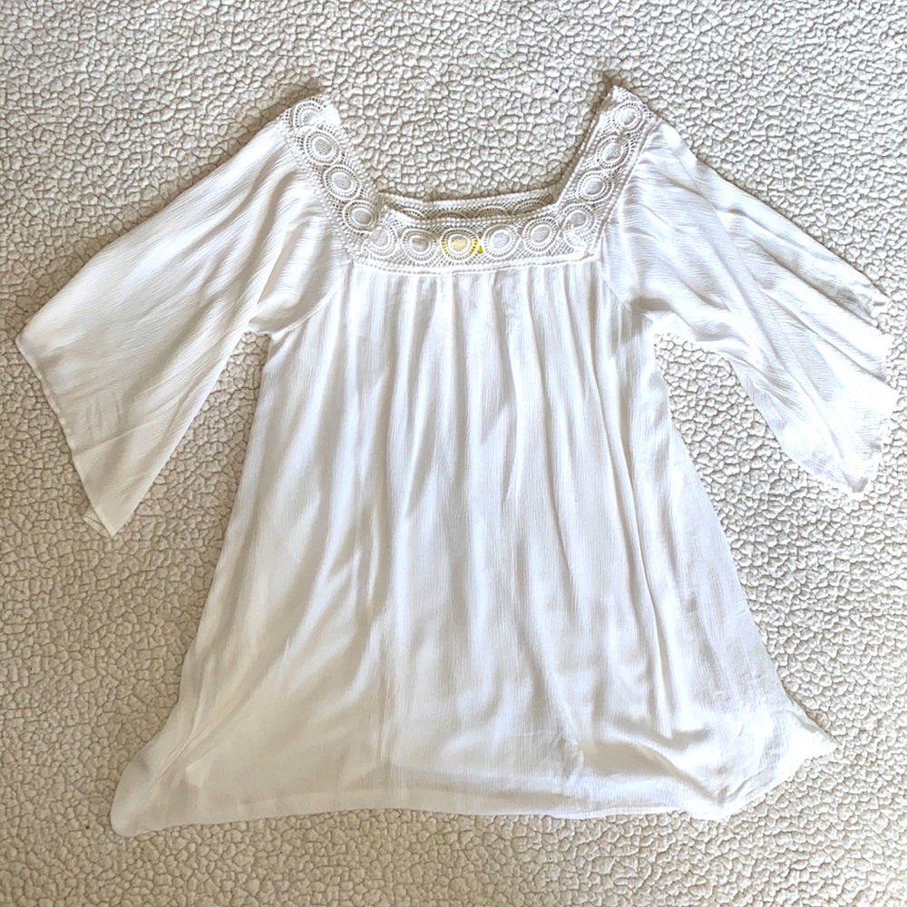 Angelic white beach dress with slip underneath